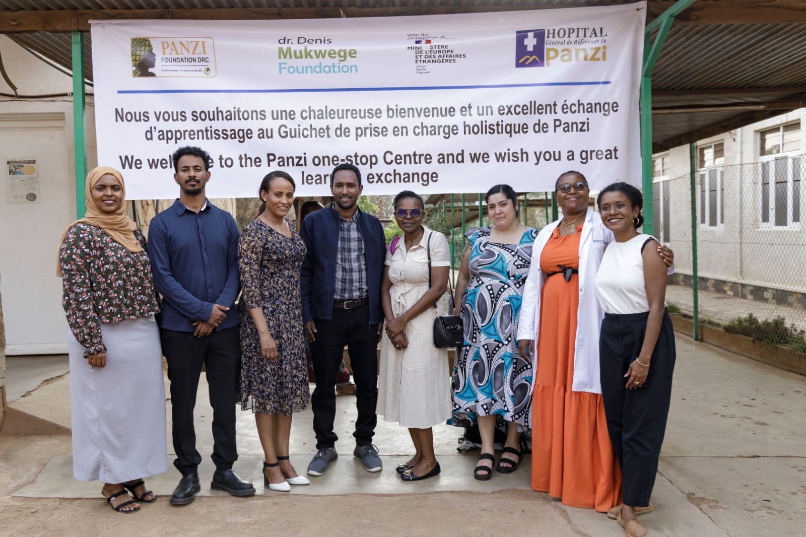 Ethiopian delegation, Panzi, and Mukwege Foundation team group photo